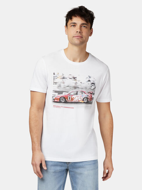Commodore VX Short Sleeve Print Crew Tee, White, hi-res