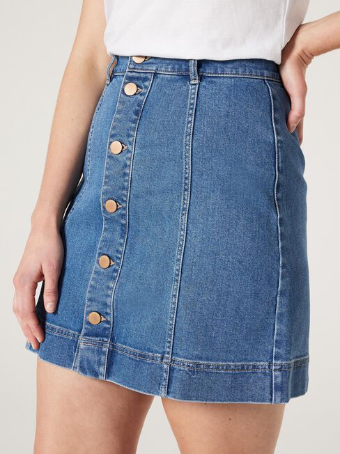 GIGI DENIM SKIRT, Mid Vintage, hi-res