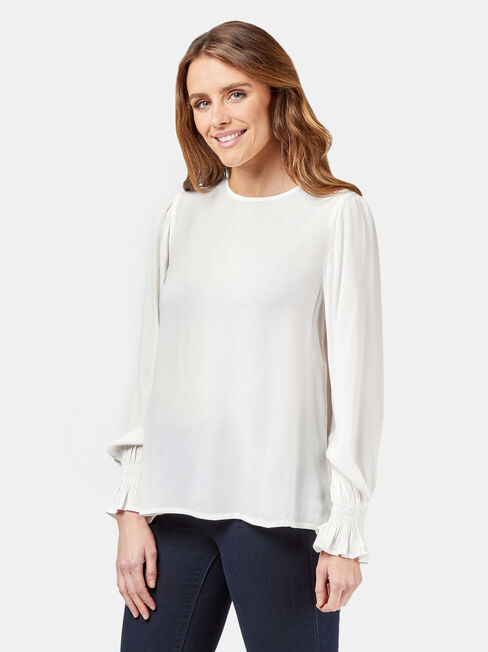 Elliot High Low Blouse, White, hi-res