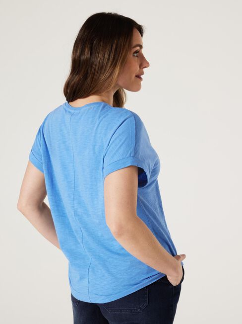 Drop Shoulder Tee, Sapphire, hi-res