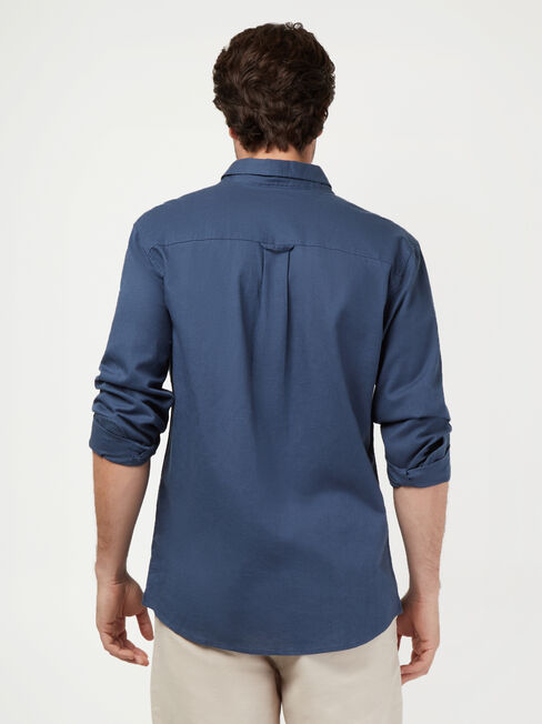 LS Brody Textured Shirt, Navy, hi-res