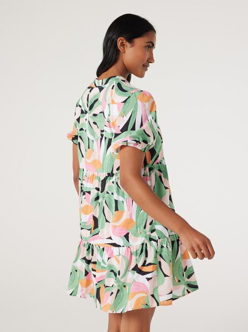 Cole Smock Dress, Broadleaf Palm, hi-res