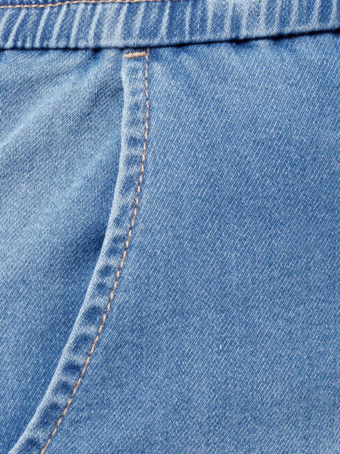 Nina Luxe Lounge Knit Denim Skirt, Blue, hi-res