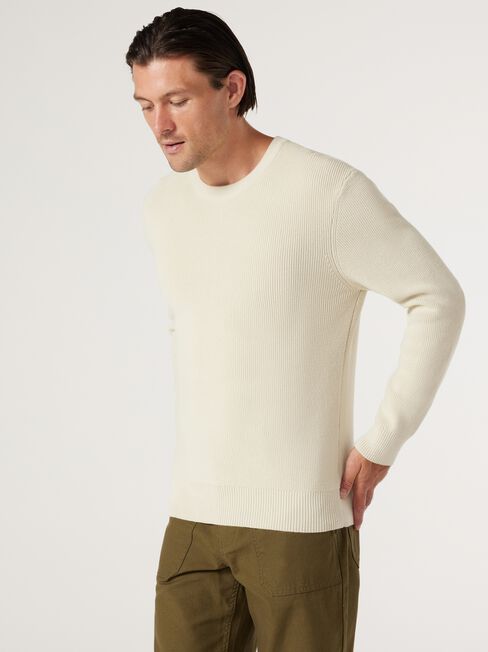 Manchester Rib Knit, Off White, hi-res
