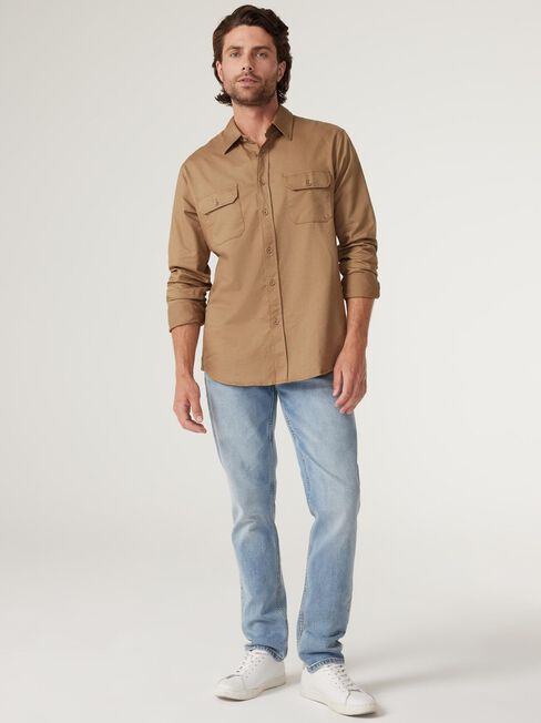 Colton Utility Long Sleeve Shirt, Tobacco, hi-res