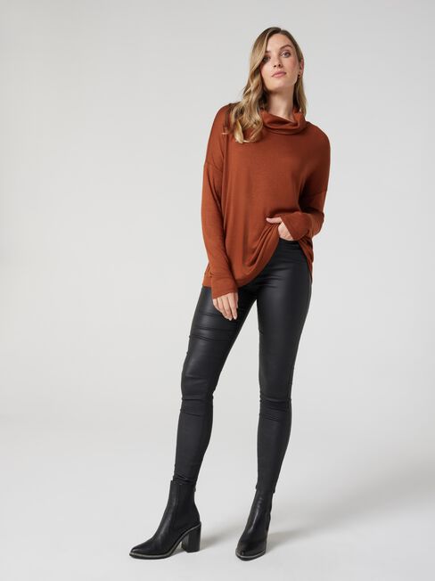 Amy Soft Touch Roll Neck, Camel, hi-res