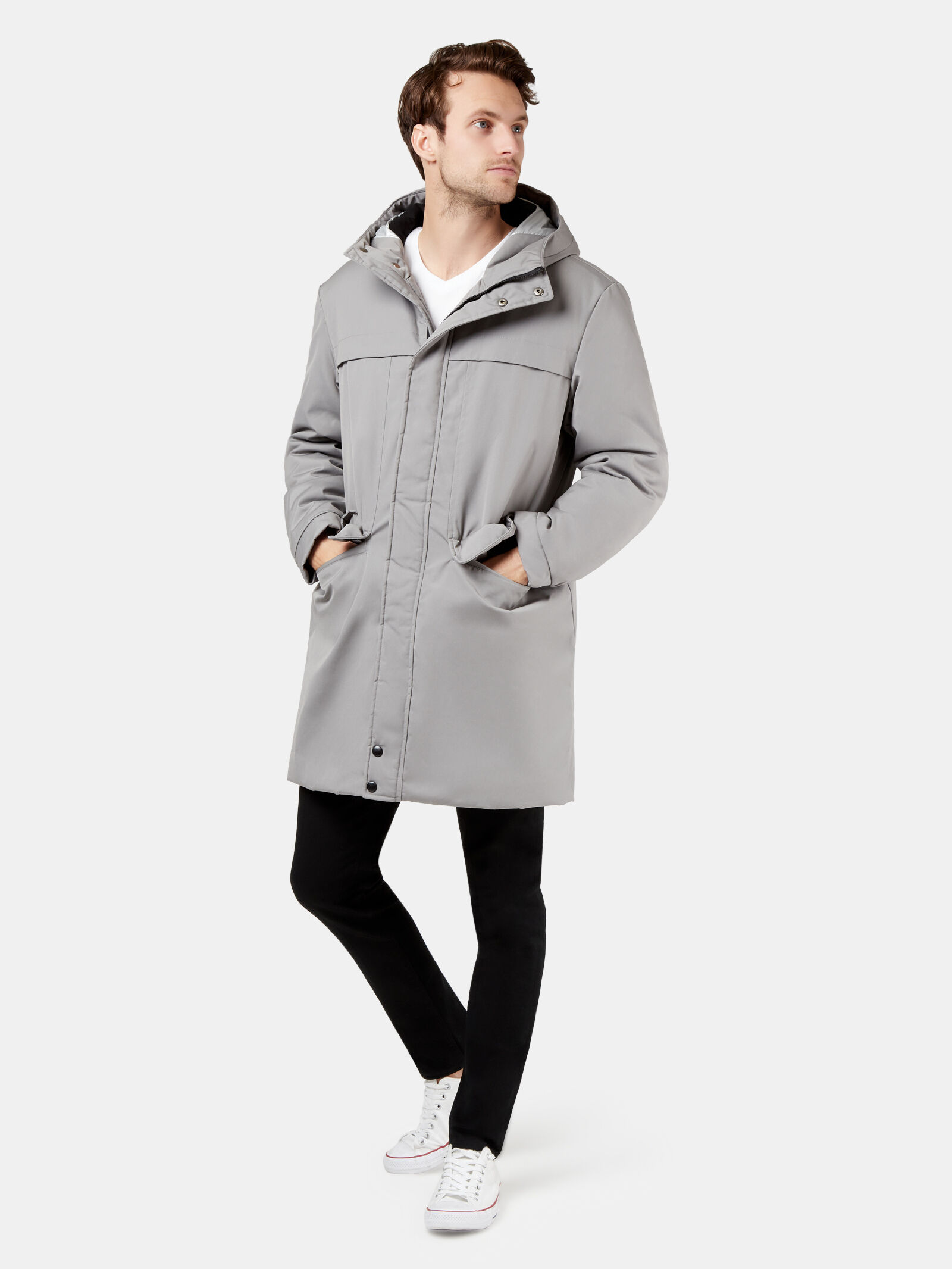 Grey longline jacket top