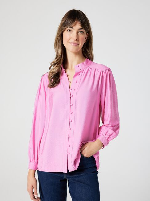 Vicki Button Down Blouse, Candy Floss, hi-res