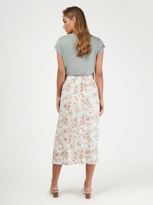 Effie Midi Skirt, Floral, hi-res