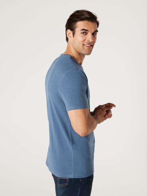 SS Perry Print Crew Tee, Dusty Blue, hi-res