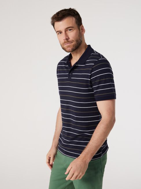 SS Porter Stripe Polo, Blue, hi-res