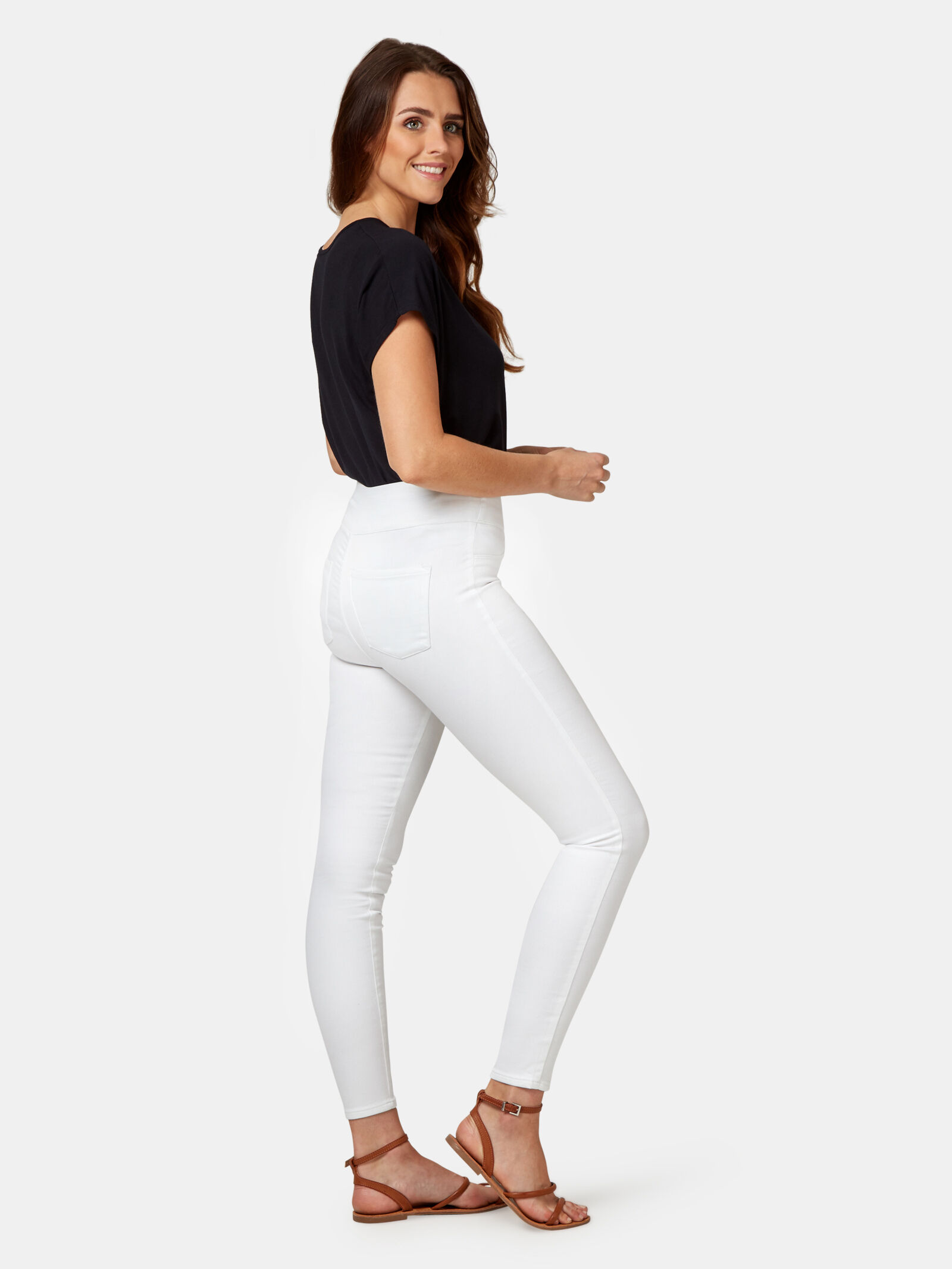 White jeggings nz top