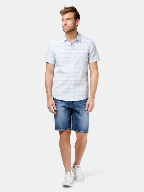 Sanford Short Sleeve Stripe Shirt, Blue, hi-res
