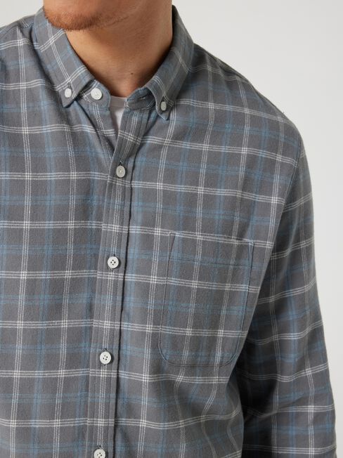 LS Candem  Brushed Check Shirt, Grey Multi, hi-res