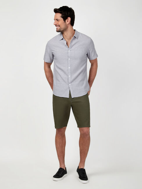 Wolf Textured Short Sleeve Shirt, Grey, hi-res