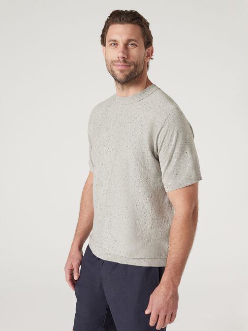 Short Sleeve Jackson Slub Knit Tee, Grey, hi-res