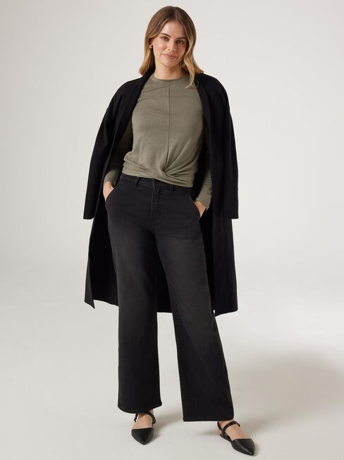 Hazel Soft Touch Twist Front Pullover, Green, hi-res
