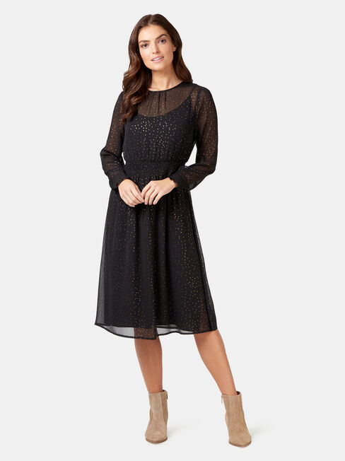 Addison Foil Spot Dress, Multi, hi-res