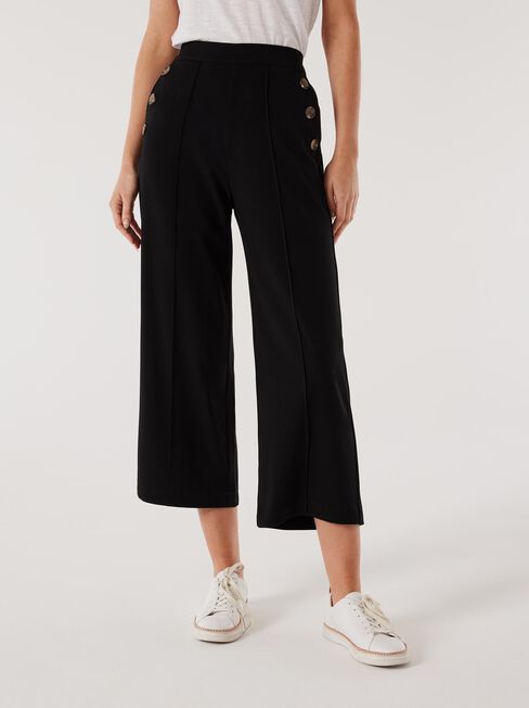 Terri Twill Crop Wide Leg Pant, Black, hi-res