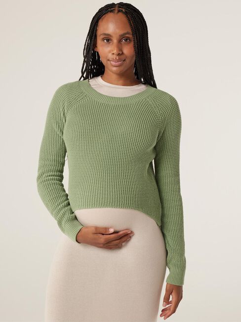 Michelle Side Zip Maternity Pullover, Pastel Moss, hi-res