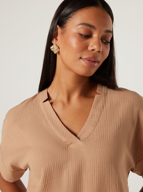 Alandra Textured Tunic, Caramel, hi-res