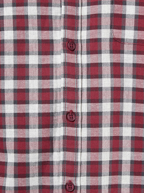 Laurie Long Sleeve Check Shirt, Red, hi-res