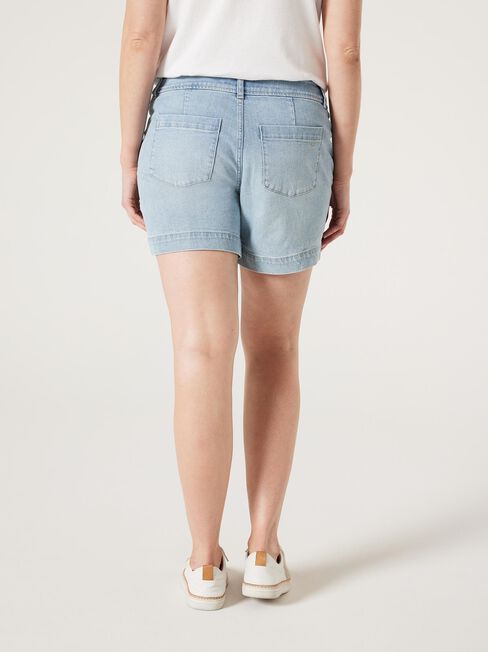 Georgie Denim Short, Faded Blue, hi-res