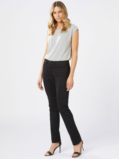 Slim Straight jeans Black, Black, hi-res