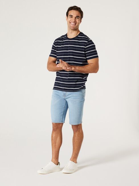 SS Jai Stripe Crew Tee, Ink Multi Stripe, hi-res
