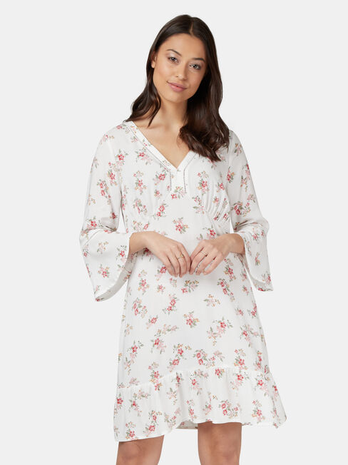 Jordyn Ladder Dress, White, hi-res
