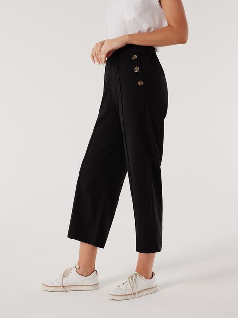 Terri Twill Crop Wide Leg Pant, Black, hi-res