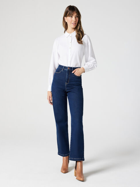 Dina Blouson Slv Shirt, White, hi-res