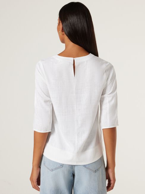 Carrie Blouson Sleeve Top, Coconut, hi-res