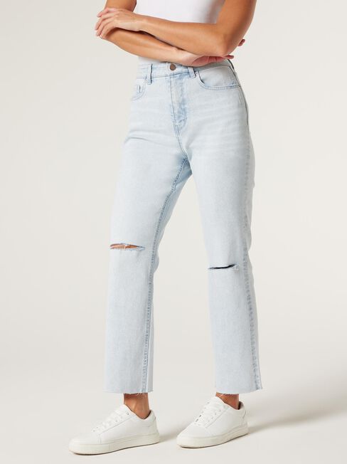 Demi High Waisted Straight Jeans, Light Vintage, hi-res