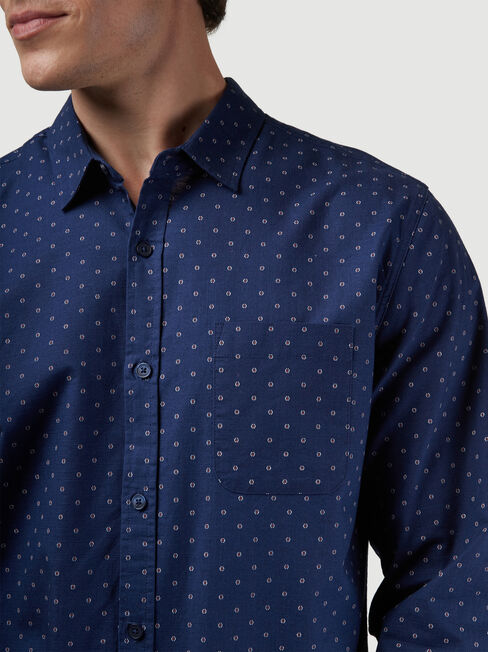 LS Lucas Print Shirt, Blue, hi-res