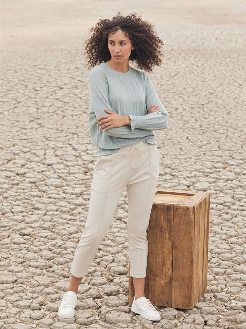 Aria Ponte Jogger, White, hi-res