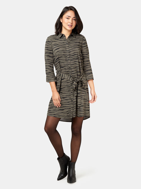Minx Printed Shirt Dress, Print, hi-res