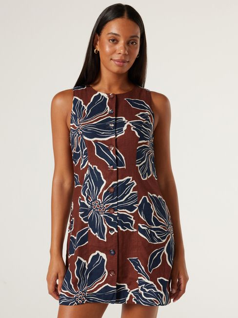 Annie Button Front Dress, Bold Blooms, hi-res