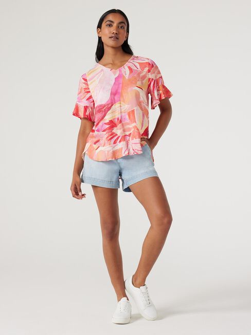 Rhea Floaty Blouse, Summer Sunset, hi-res
