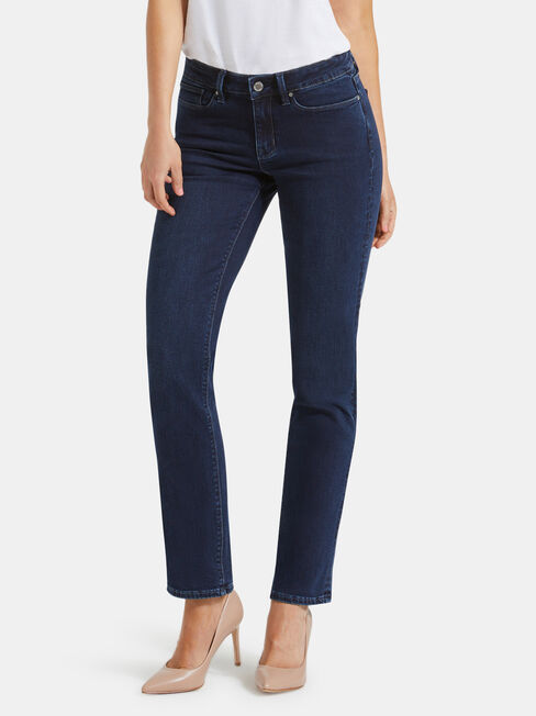 Slim Straight Jeans Deep Sea Blue, Dark Indigo, hi-res