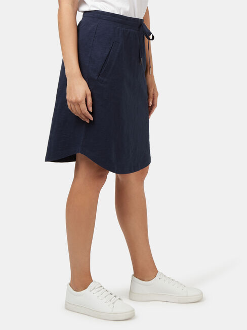 Julie Jersey Slub Skirt, Blue, hi-res