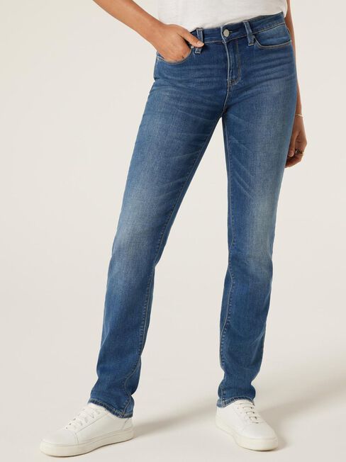 Slim Straight Jeans Lake Blue, Mid Indigo, hi-res
