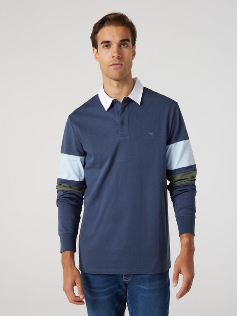 LS Jeremy Rugby Polo, Washed Ink, hi-res