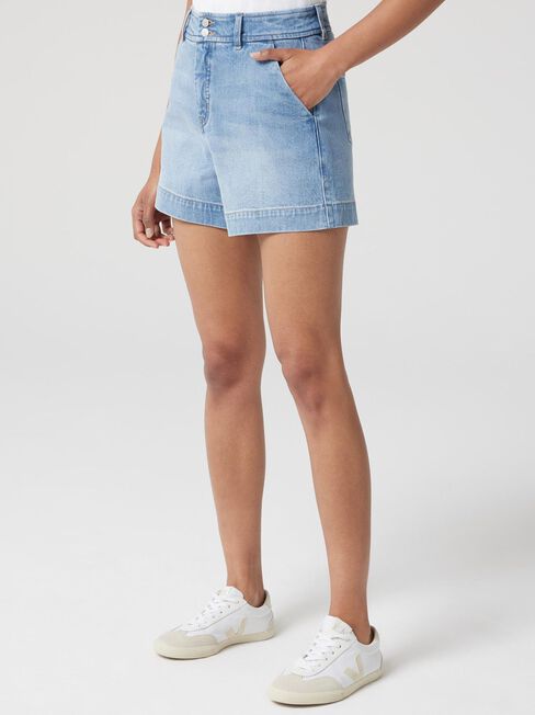 Georgia Tummy Trimmer Denim Short, Blue, hi-res