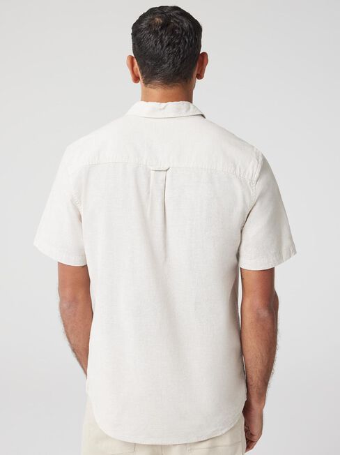 Wolf Textured Short Sleeve Shirt, Oatmeal, hi-res