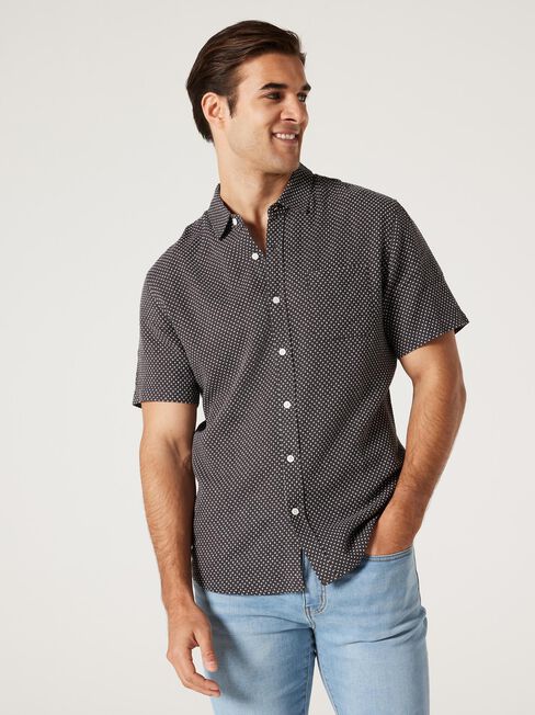 SS Jerry Textured Shirt, Charcoal, hi-res