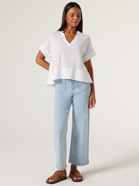 Alandra Textured Tunic, Coconut, hi-res