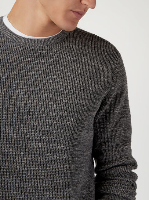 Spencer Textured Crew Knit, Grey, hi-res