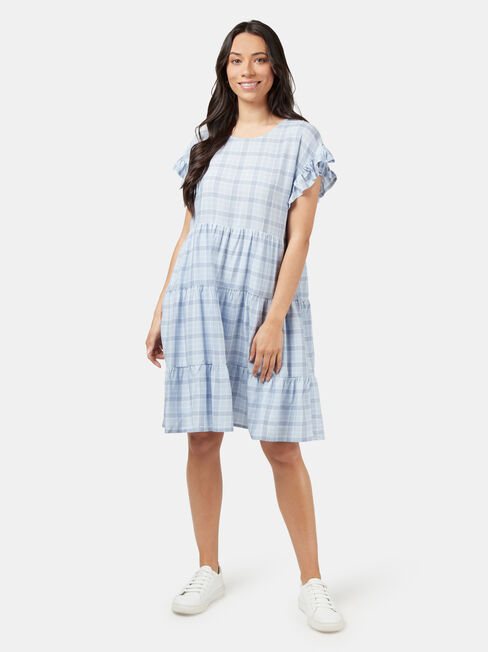 Aimee Tiered Mini Dress, Blue, hi-res
