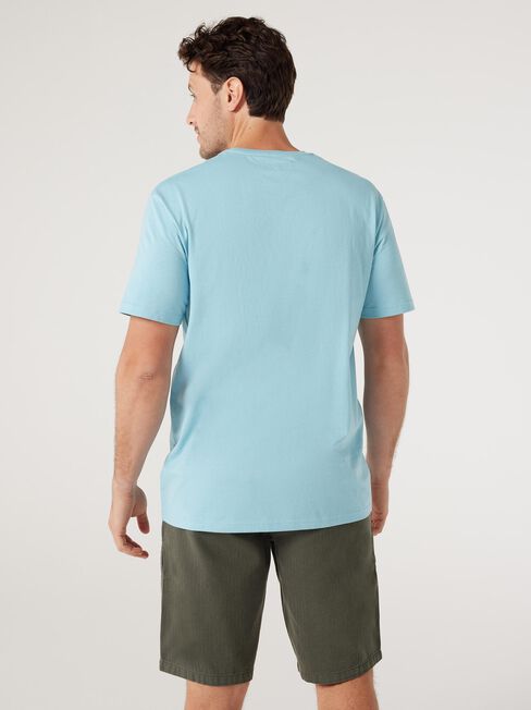 Sunset Print Crew Short Sleeve Tee, Surf Blue, hi-res